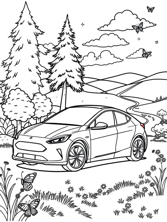 electric car nature fun