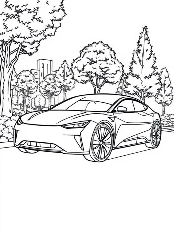 electric luxury car coloring