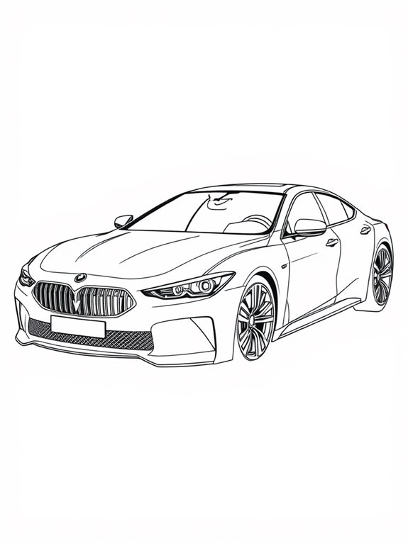 elegant automotive coloring page