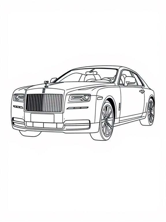 elegant rolls royce coloring page