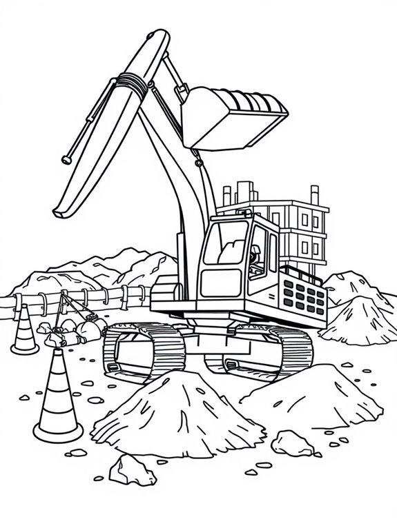 excavator at construction site