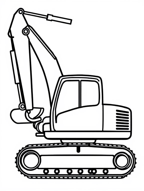 excavator coloring page activity