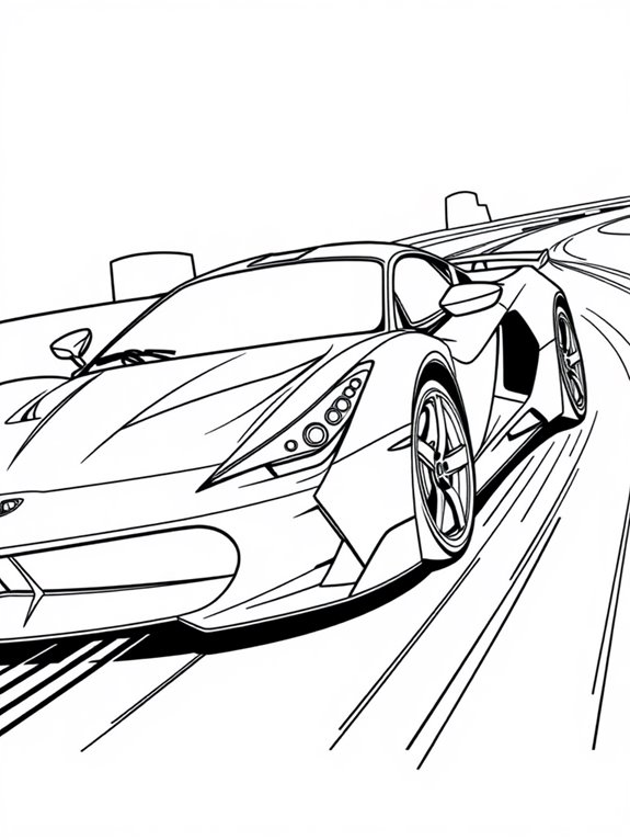 exotic car coloring page