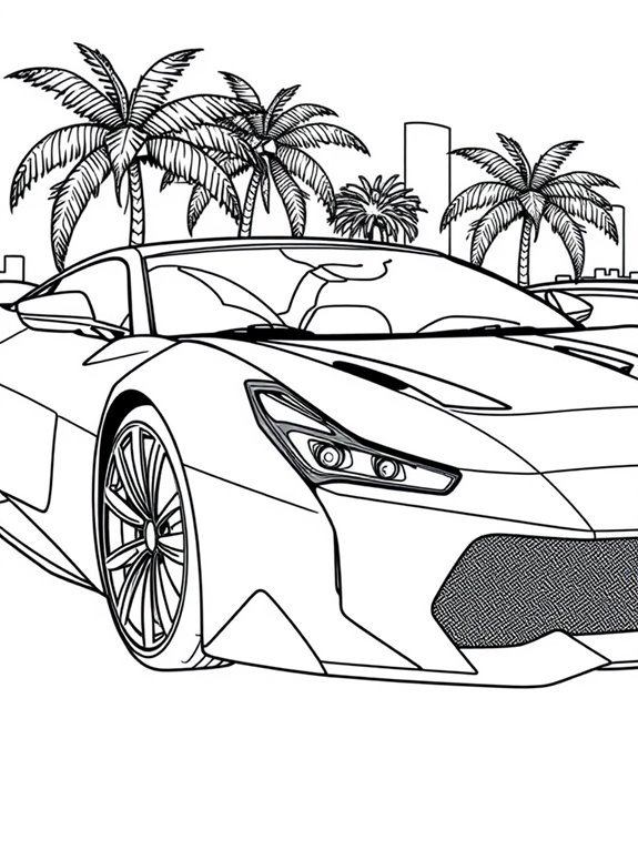 exotic car coloring page