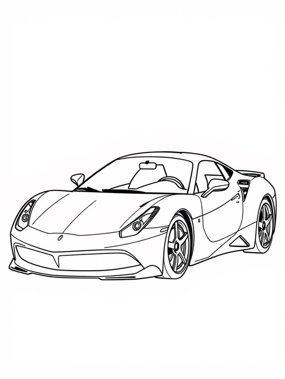 exotic car coloring page