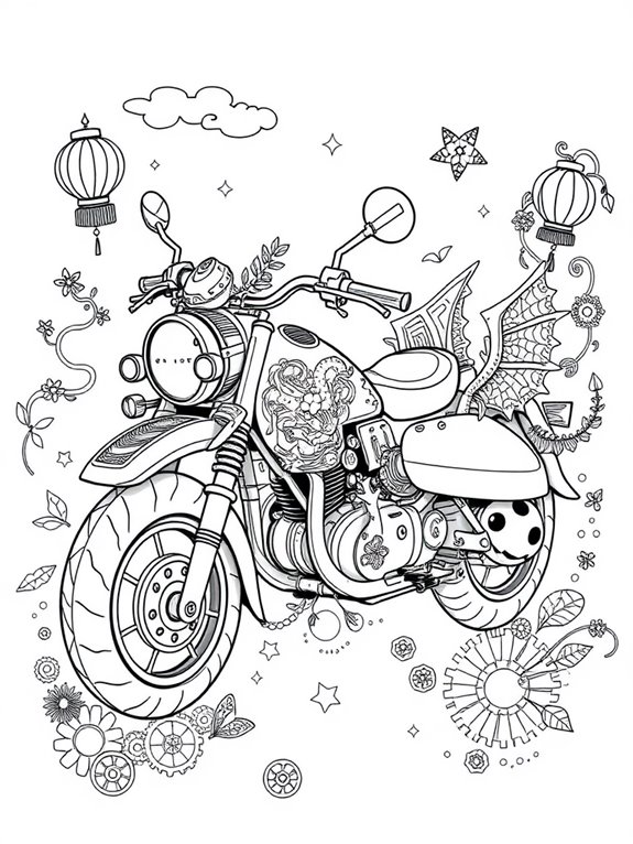 fantasy sidecar motorcycle art