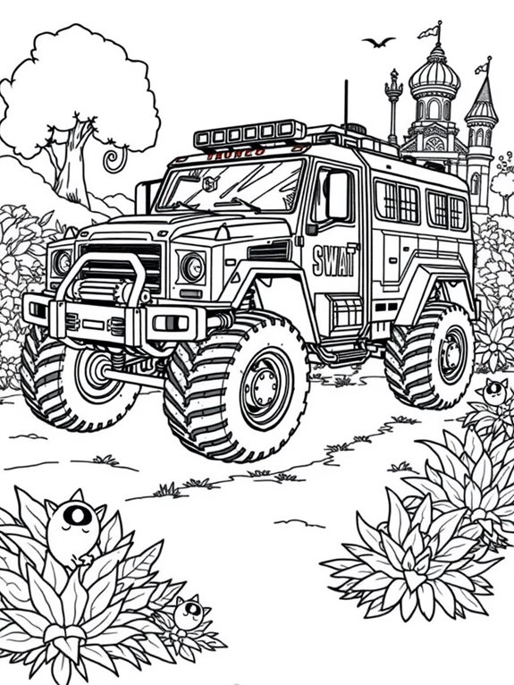 fantasy themed swat vehicle illustration