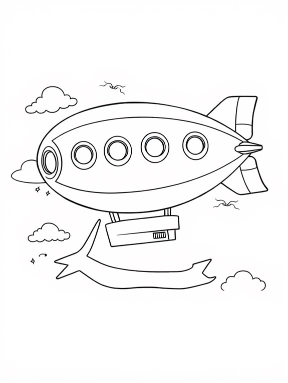 fantasy zeppelin coloring page