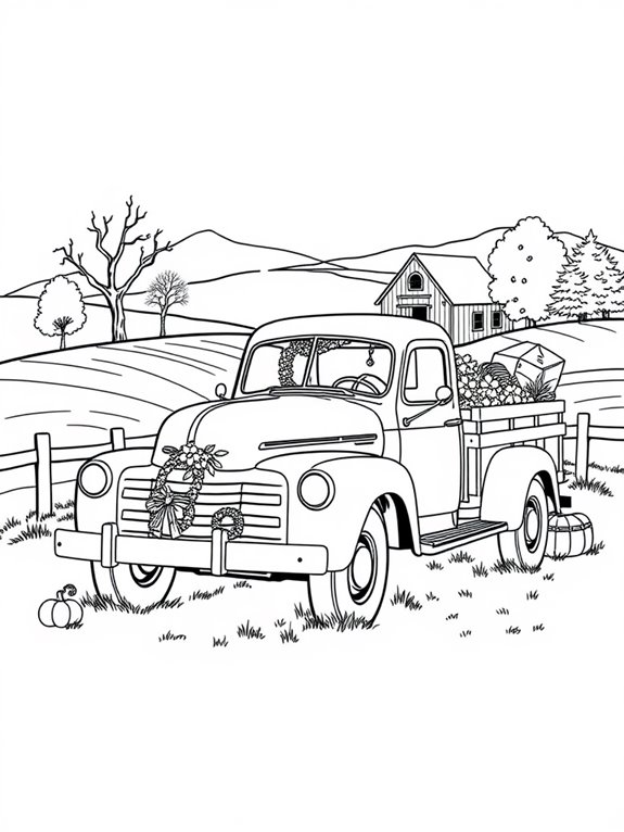 farm truck with decorations