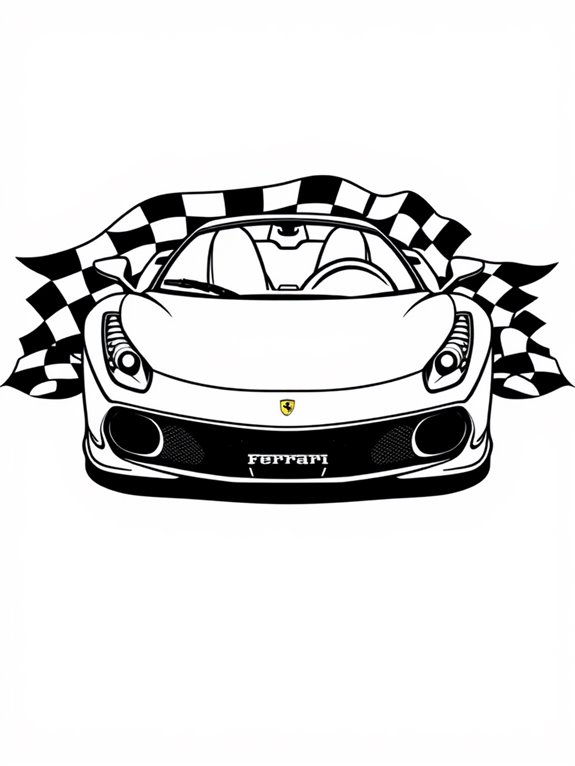 ferrari checkered flag coloring page