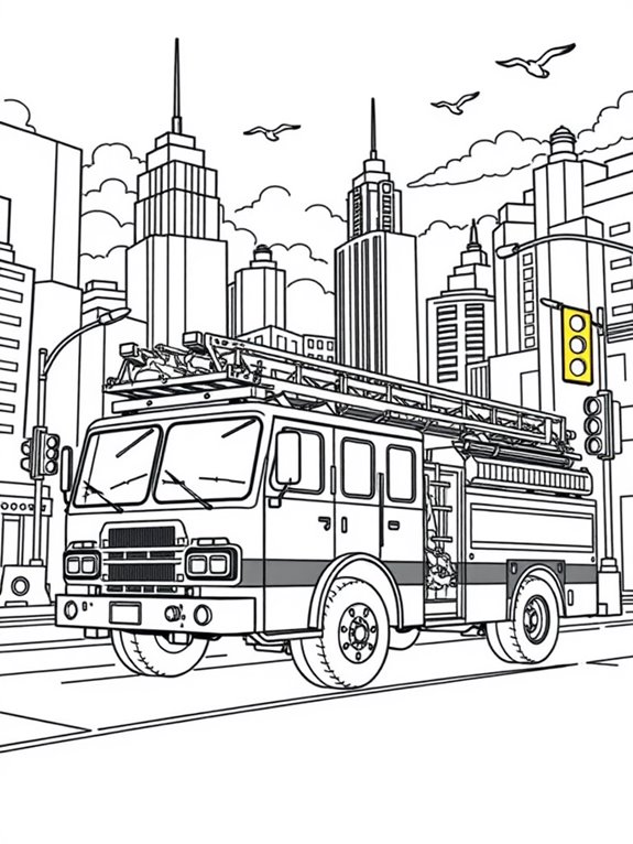 fire truck city scene