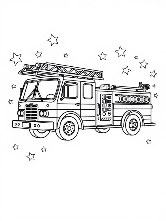 fire truck coloring page