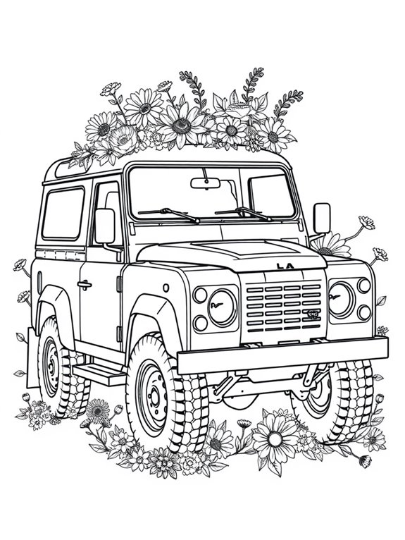 floral defender coloring page