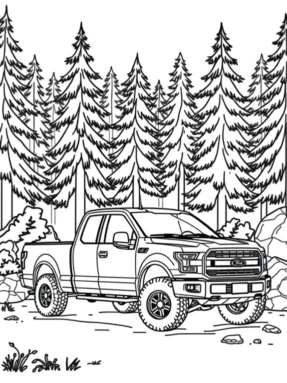 ford f 150 forest scene