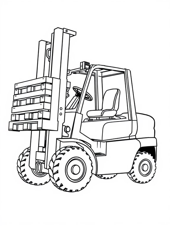 forklift coloring activity page