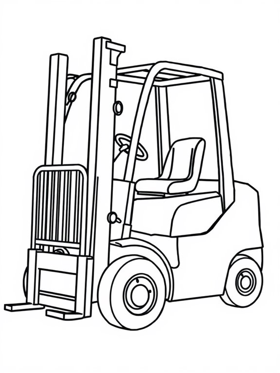 forklift coloring page activity