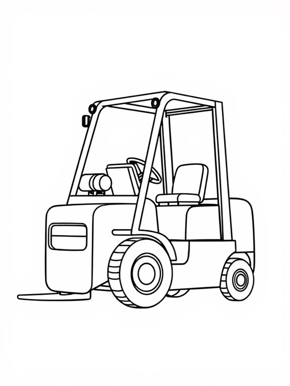 forklift coloring page design