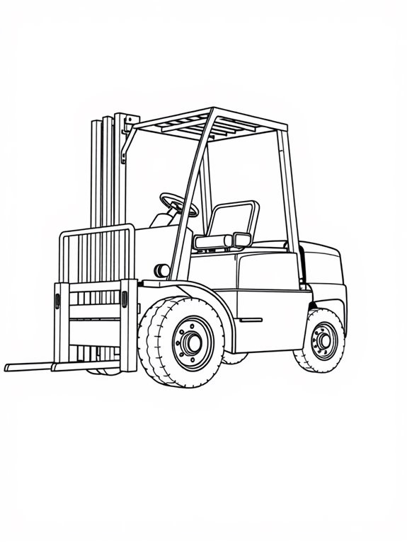 forklift coloring page design