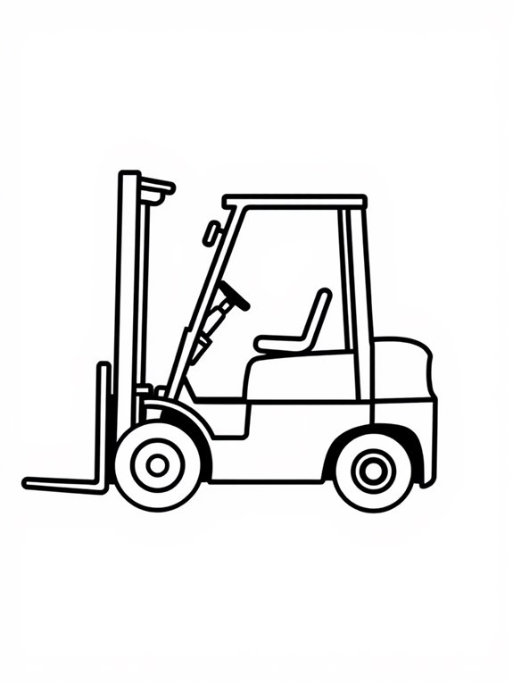 forklift coloring page design