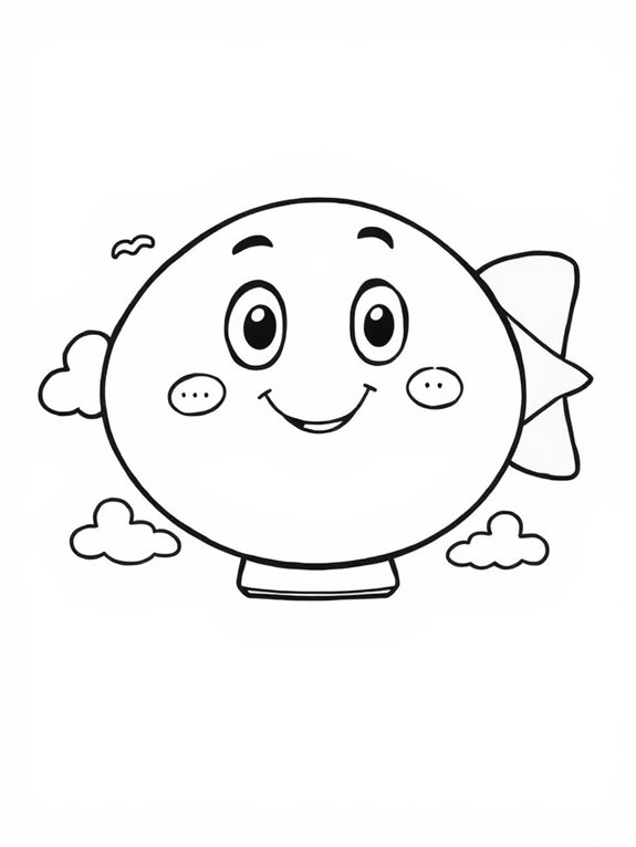 friendly blimp coloring page