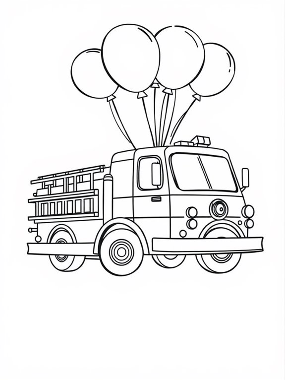 fun fire truck balloons