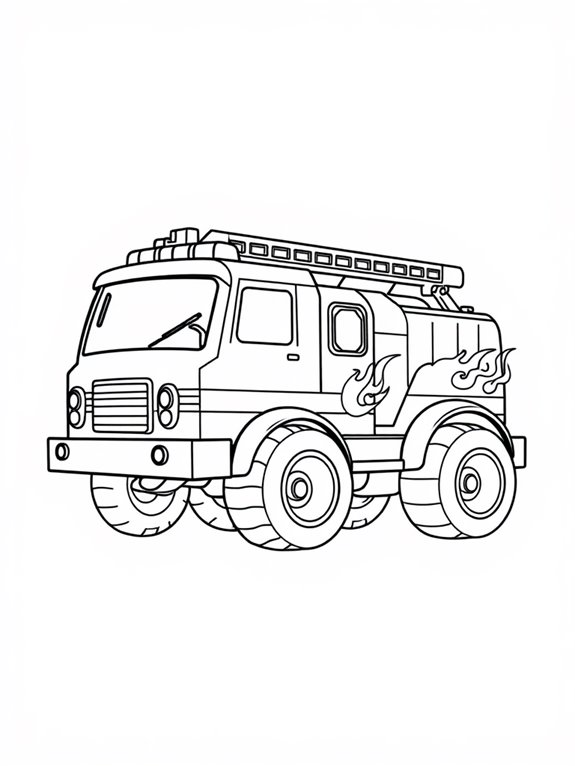 fun fire truck coloring page