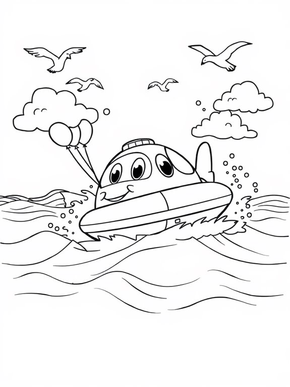 fun hovercraft coloring activity