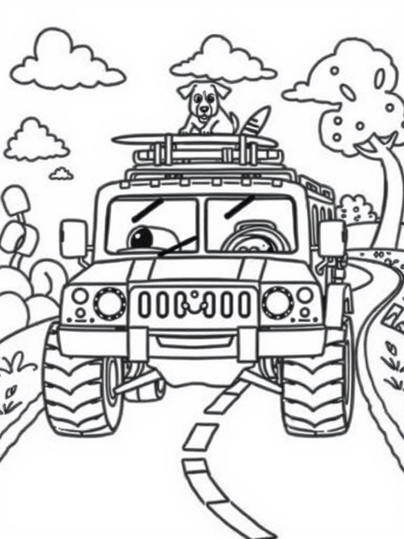 fun humvee coloring activity