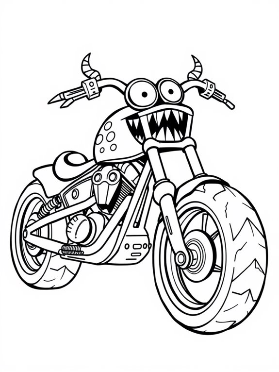 fun monster chopper coloring