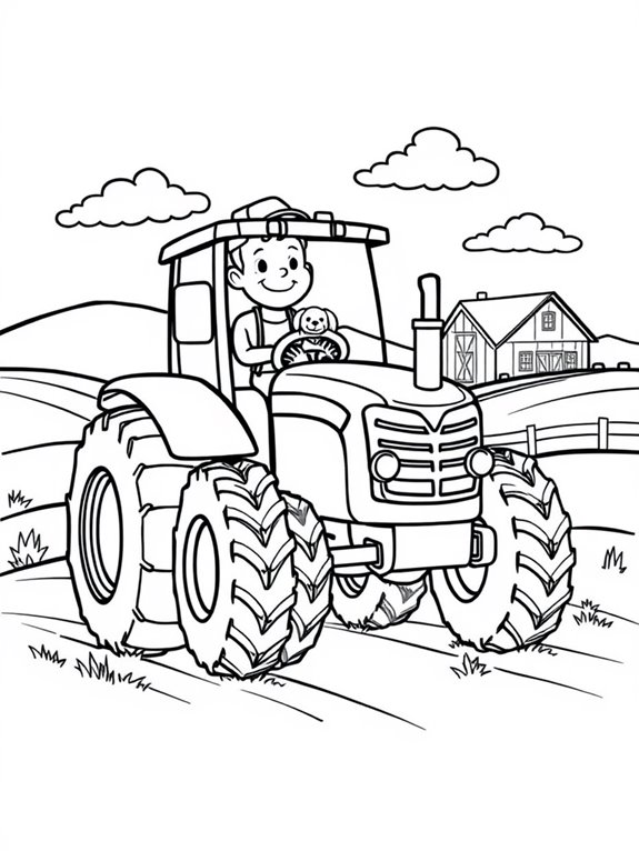 fun tractor coloring activity