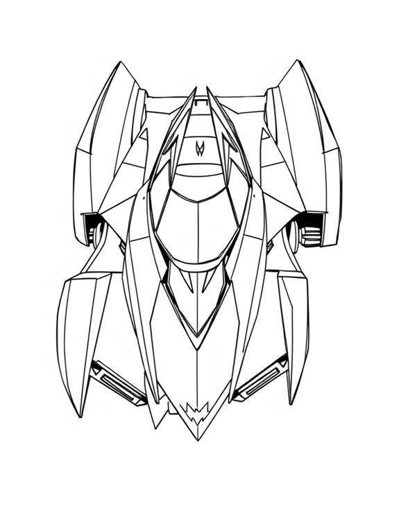 futuristic batmobile coloring page