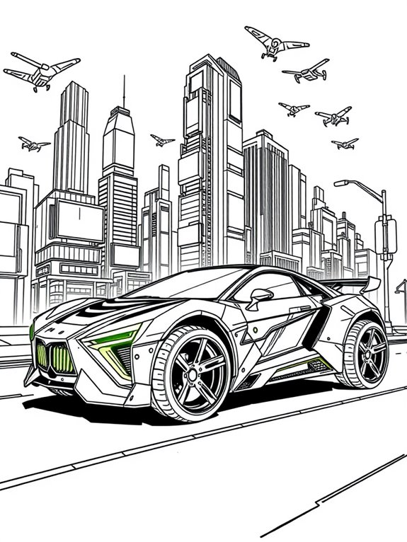 futuristic vehicle coloring fun