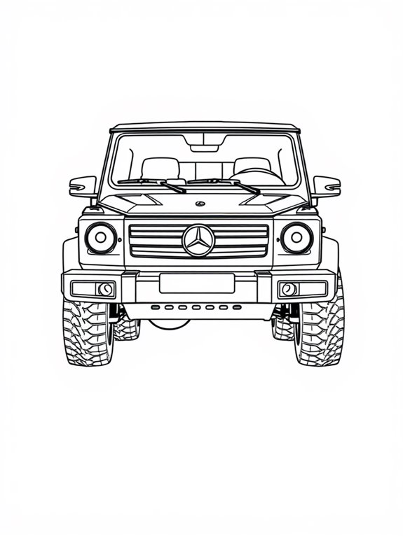 g wagon line art design