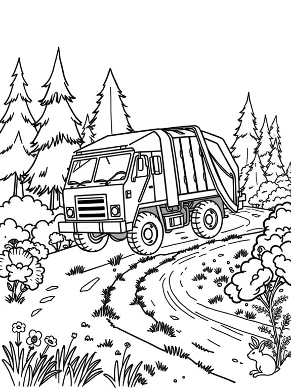 garbage truck nature adventure