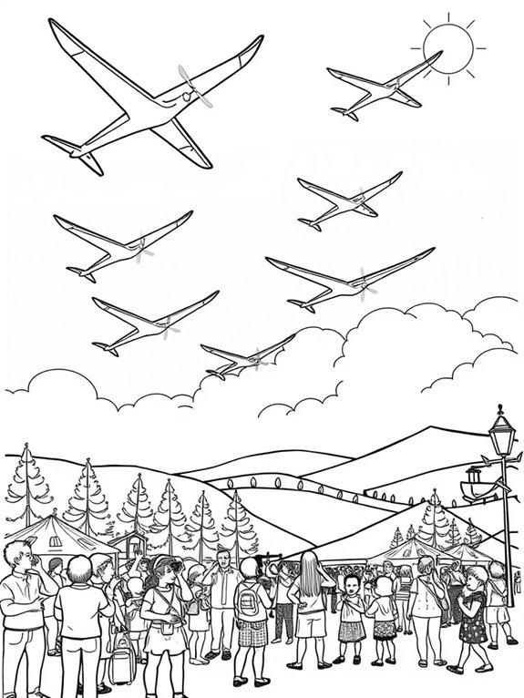 glider festival coloring page