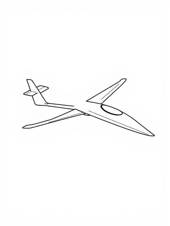 glider plane coloring outline