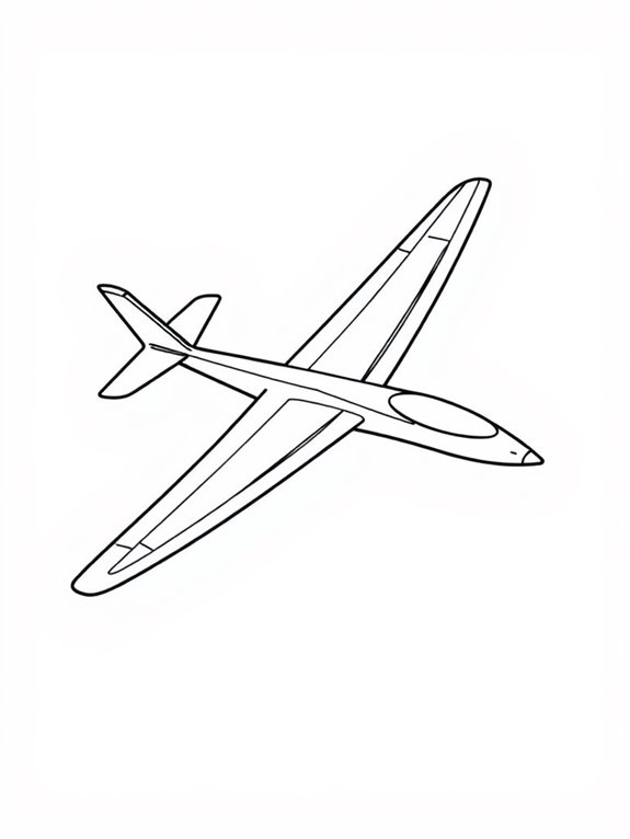 glider plane coloring page