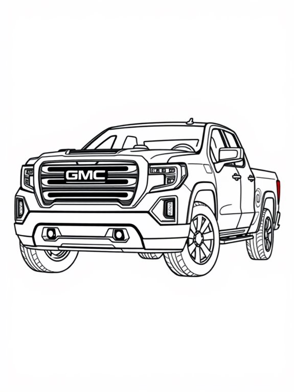 gmc sierra coloring page