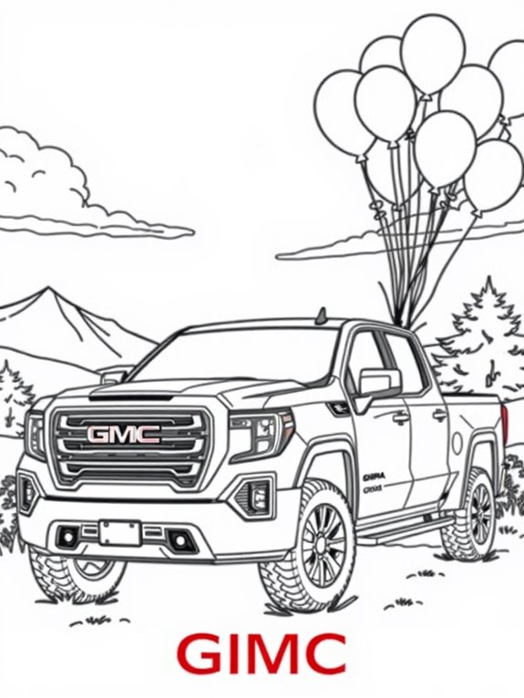 gmc sierra coloring page