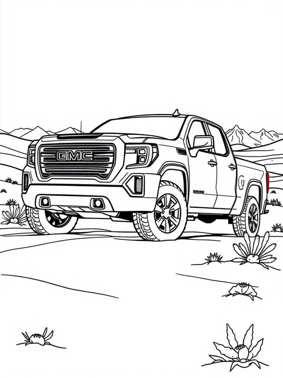 gmc sierra desert coloring page