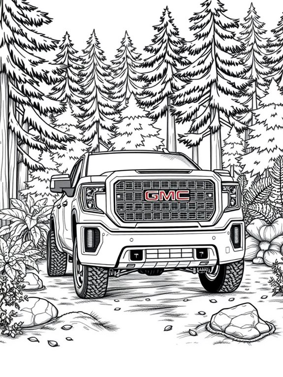 gmc sierra surrounded by trees