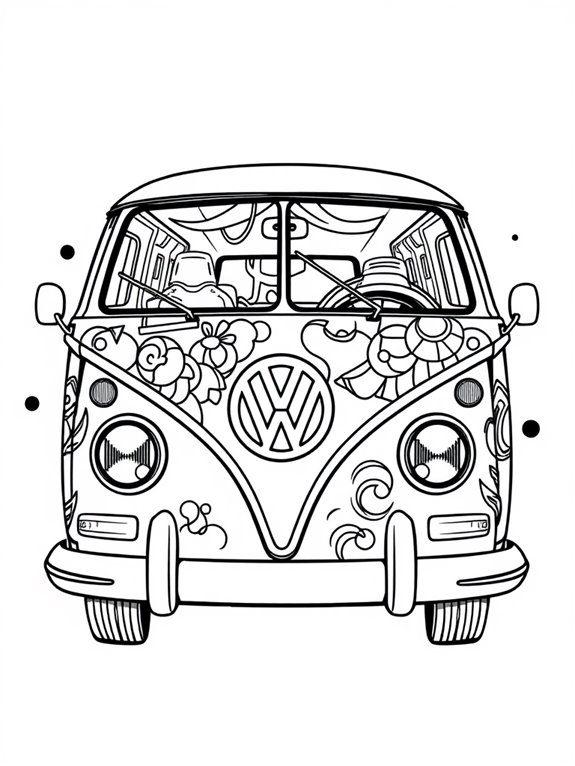 graffiti style volkswagen bus