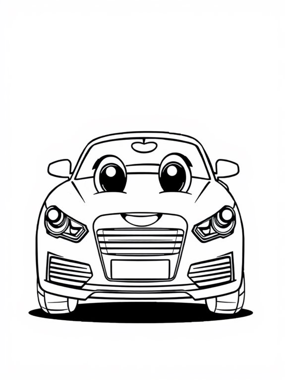 happy audi car coloring