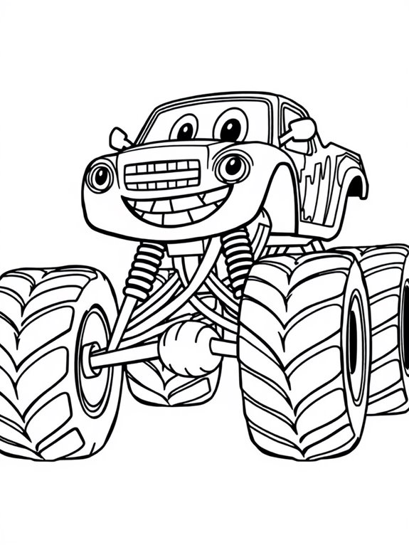 happy monster truck coloring