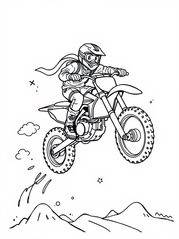 happy rider on dirt bike