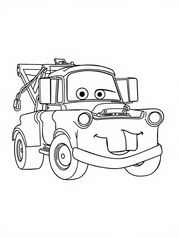 happy tow mater coloring