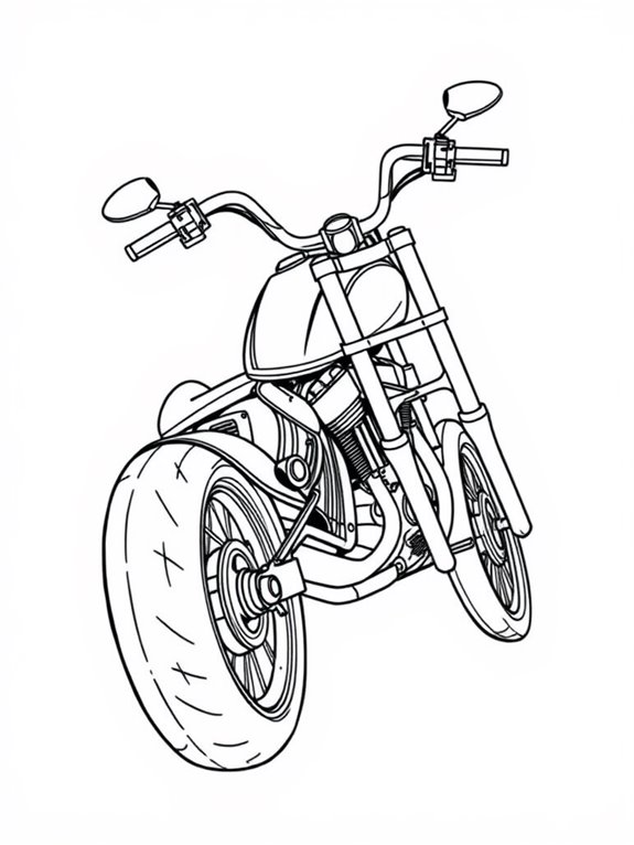 harley davidson chopper coloring page