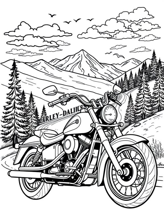 harley davidson coloring adventure page