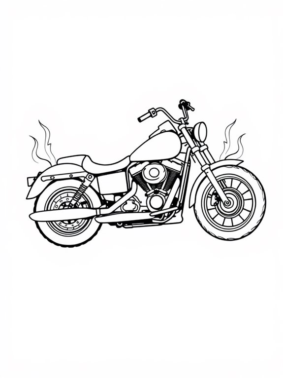 harley davidson coloring page design