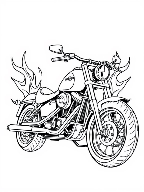 harley davidson coloring page design